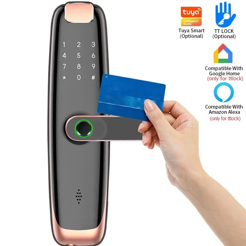 

Tuya WIFI Electronic Lock Smart Door Lock Fingerprint Password IC Card NFC APP Key Remote Unlock TTlcok Work with Google Alexa