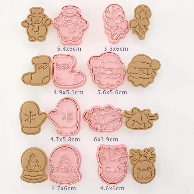 8Pcs/Set Cookie Tools Creative Handmade Molds DIY Cartoon Biscuit Mould Christmas Cookie Cutters Plastic Baking Cookie Tools 5