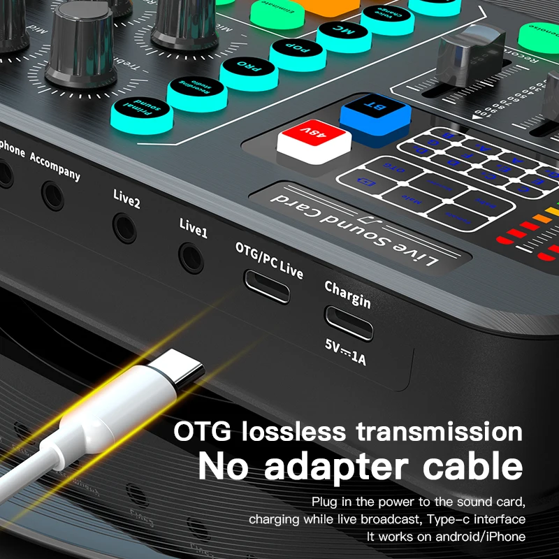 M6 Sound Card Audio Interface For Mobile Phone Computer Universal Microphone Karaoke Live Broadcast