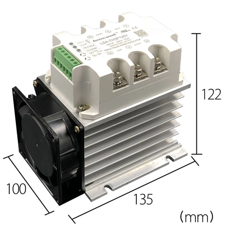 

120A-200A Three-phase AC Voltage Regulating Module With Heat Sink And Fan Power Regulator Thyristor Solid State Relay Dimming