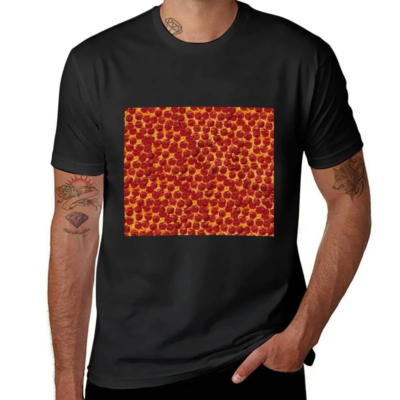 

Funny Pepperoni Pizza Food Blanket T-shirt quick-drying anime customs design your own customs t shirt men
