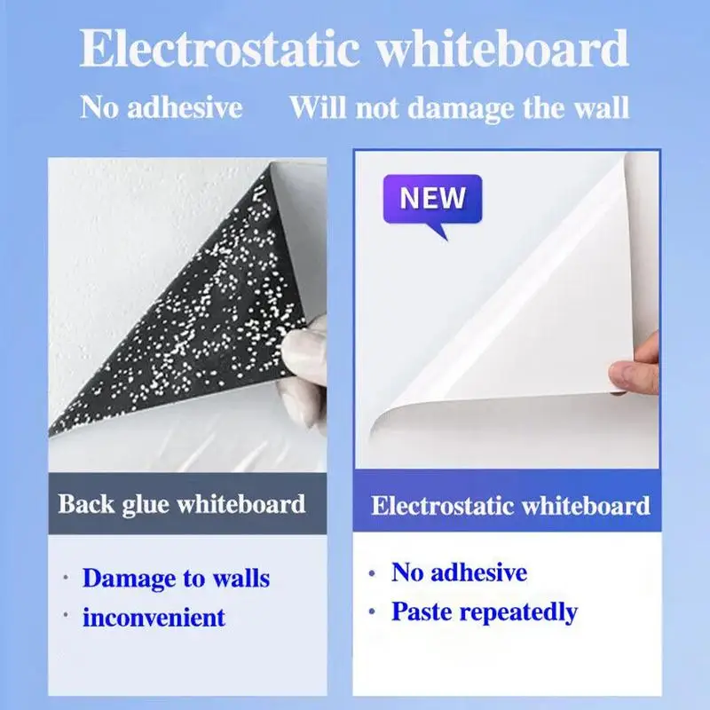 Reusable Electrostatic Whiteboard Wall Sticker Without Damage Premium Static Cling Easy Apply Remove Home School Office wall stickers,self adhesive wall stickers,self adhesive stickers,vinyl wall stickers,chalkboard wall stickers,chalkboard stickers