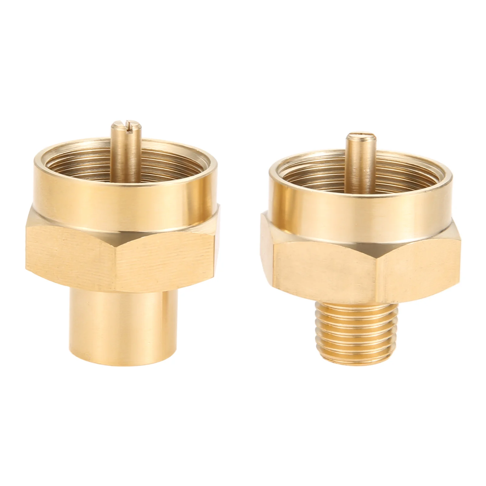 1LB Propane Gas Bottle Refill Adapter Grill Stove Connector with 1/4" NPT Thread 1LB Bottle Connection to 1/4" NPT 2 Pcs/set