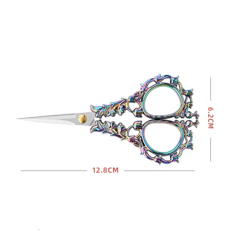 Retro Scissors Cross Stitch Zinc Alloy Vintage Small Scissor Flower Pattern For DIY Sewing Thread Cutting Needlework Tools images - 6