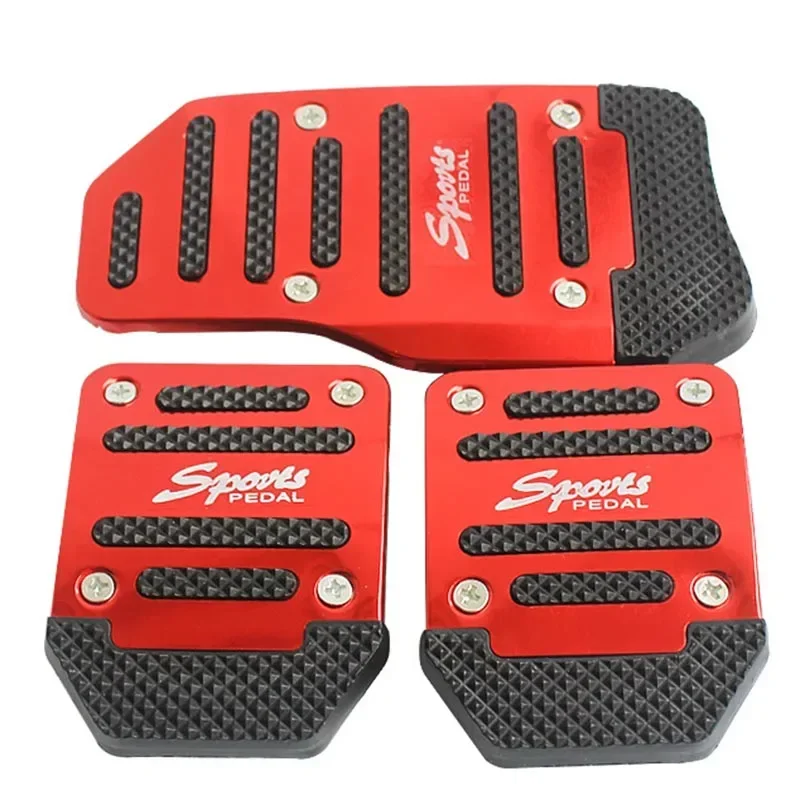 Car Accessories Car Pedals Pedal Cover Racing Pedals 3Pcs Universal Racing Manual Non-Slip Foot Pedal Pad Cover Aluminum Automatic Gear Brake Accelerator Car Interior Accessories