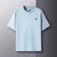 T-shirt homme en coton à manches courtes et col rond, un haut respirant imprimé 2D motif poney, de marque de luxe, très populaire pour l'été 5