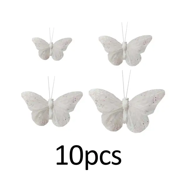 10Db Pillangó Fali Dekoráció Toll Pillangók Dísz Esküvői Ünnepekre - Image 3