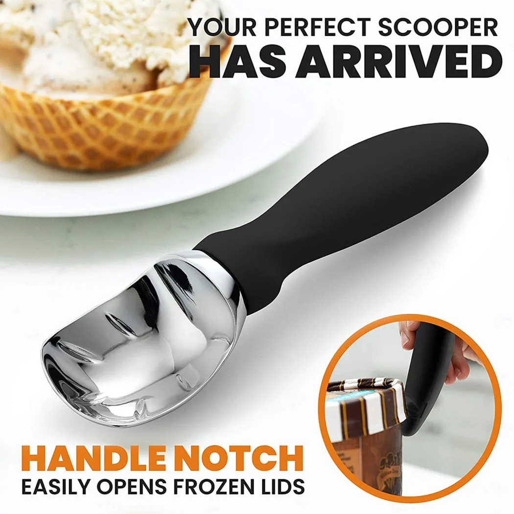 Heavy Duty Ice Cream Scoop Nonslip Alloy Fruit Scoop Desert Spoon Coffee Spoon Ice Cream Scoop