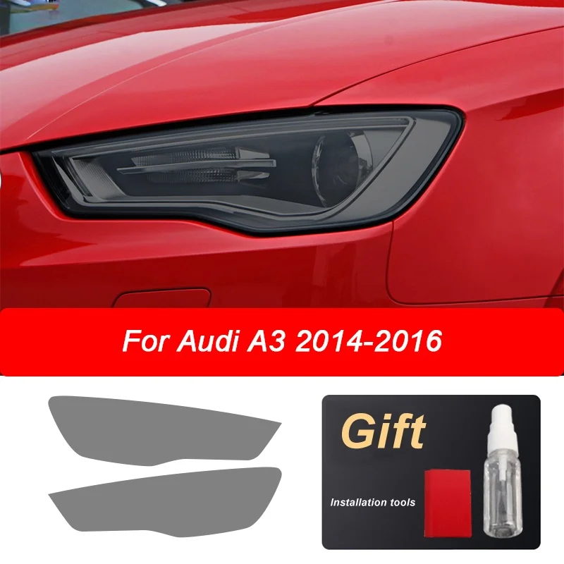 

2 Pcs Car Headlight Protective Film For Audi A4 8V A3 B8 B9 A5 A6 C8 A7 A8 D4 TT E-tron R8 Accessories Smoked Black TPU Sticker