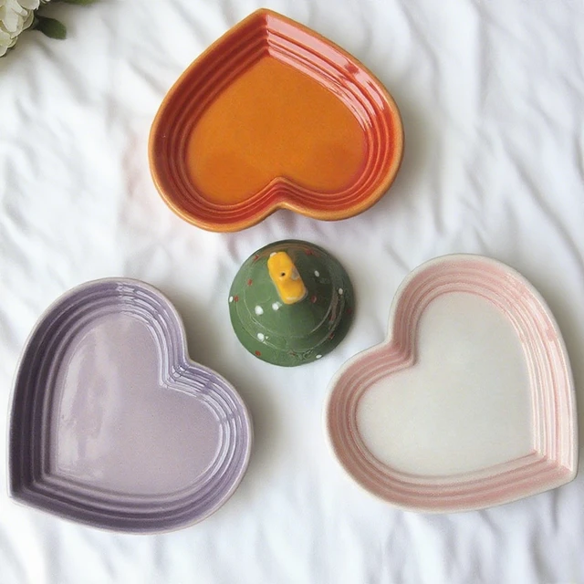 Gradient Heart-shaped Ceramic Pet Bowl, Anti-Vomiting Stress-Free, 12cm Underglaze Color Cat Bowl Dog Bowl-creative Pet Bowl 5