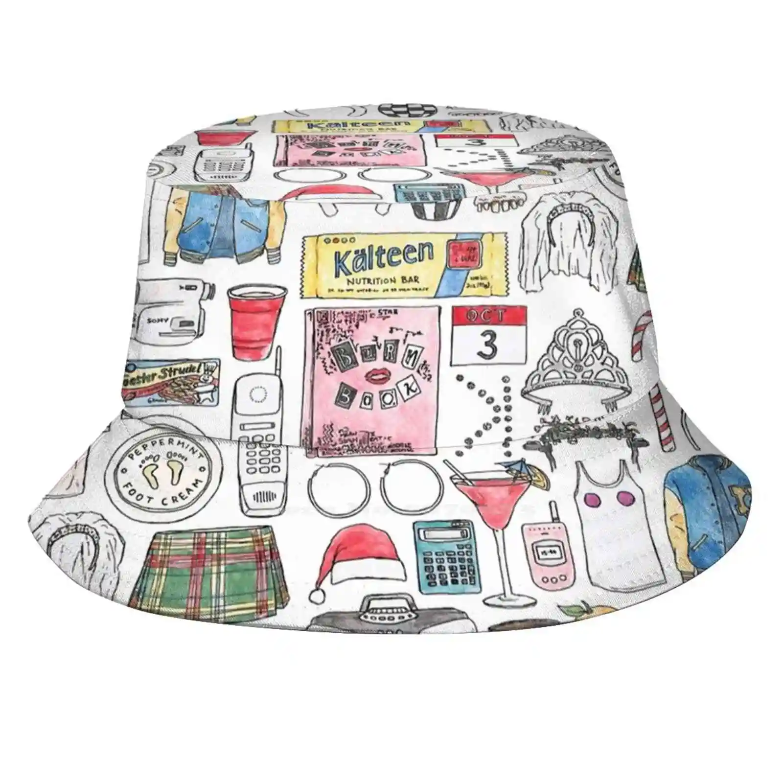 Mean Girls Illustration Burn Book Quote Mouse Bunny Ears Kalteen Bars Tiara Orange Unisex Summer Outdoor Sunscreen Hat Cap Mean