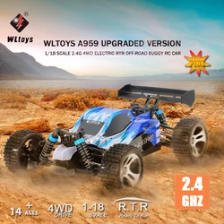 Wltoys – voiture de course télécommandée A959, 1:18, 2.4Ghz, véhicule tout terrain, 4WD, 45 KM/H, grande vitesse, RTR 