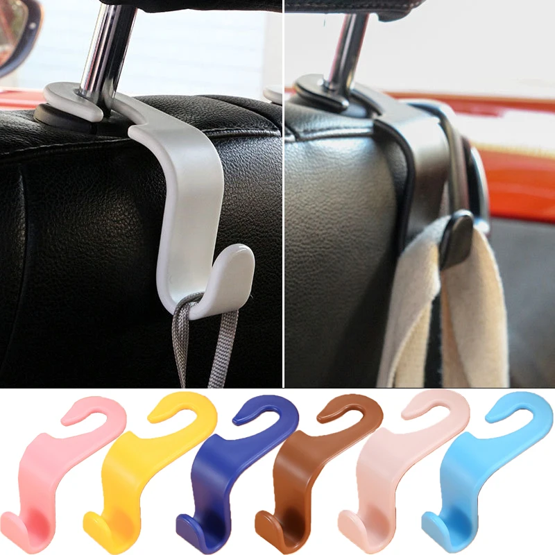 

2pcs Universal Car Seat Hook Rear Interior Portable Hanging Bag Holder Storage Bag Wallet Cloth Decorative Ornaments Storage