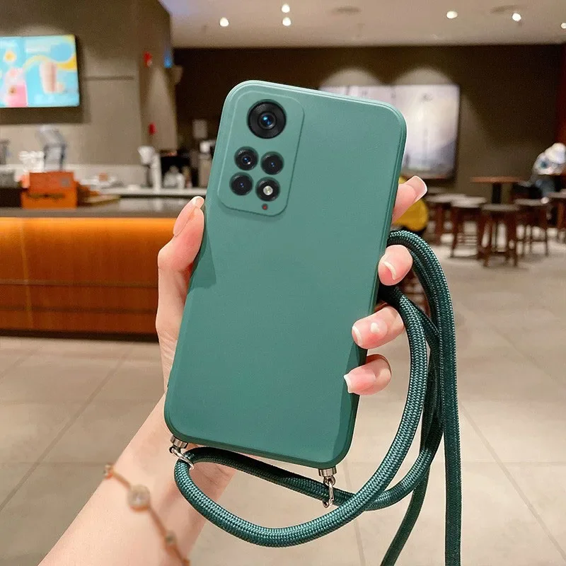 Crossbody Strap Lanyard Silicone Soft Case - TPU Back Cover