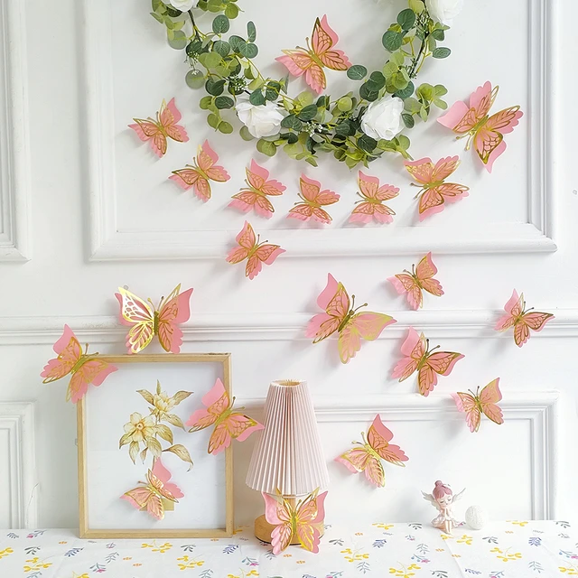 Wall Decoration Paper Butterfly  Paper Butterfly Wall Decor - Party &  Holiday Diy Decorations - Aliexpress