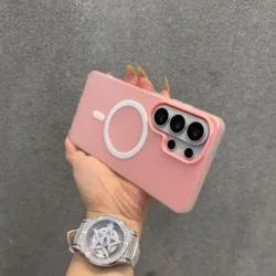 Luxury Candy Matte Wireless Charging Case Cover - Galaxy S23+ (Pink)