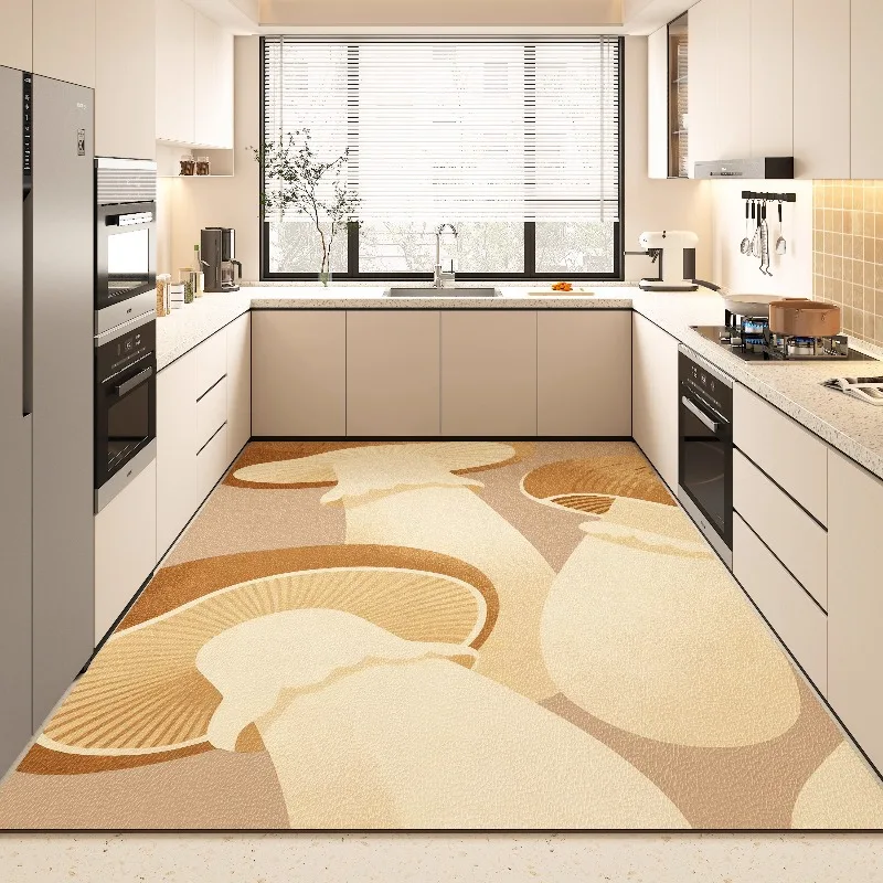 PVC Kitchen Floor Mat Modern Vegetable Creative Design Waterproof Oil-resistantbathroom Carpet Dirty Resistant Balcony Rug Tapis