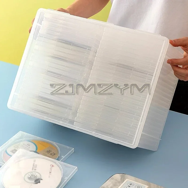 Transparent CD Storage Box Disc Comic Album Storage Organizer Dustproof Home DVD Box Large Capacity With Snap Cover cd dvd storage bag cd dvd storage case
