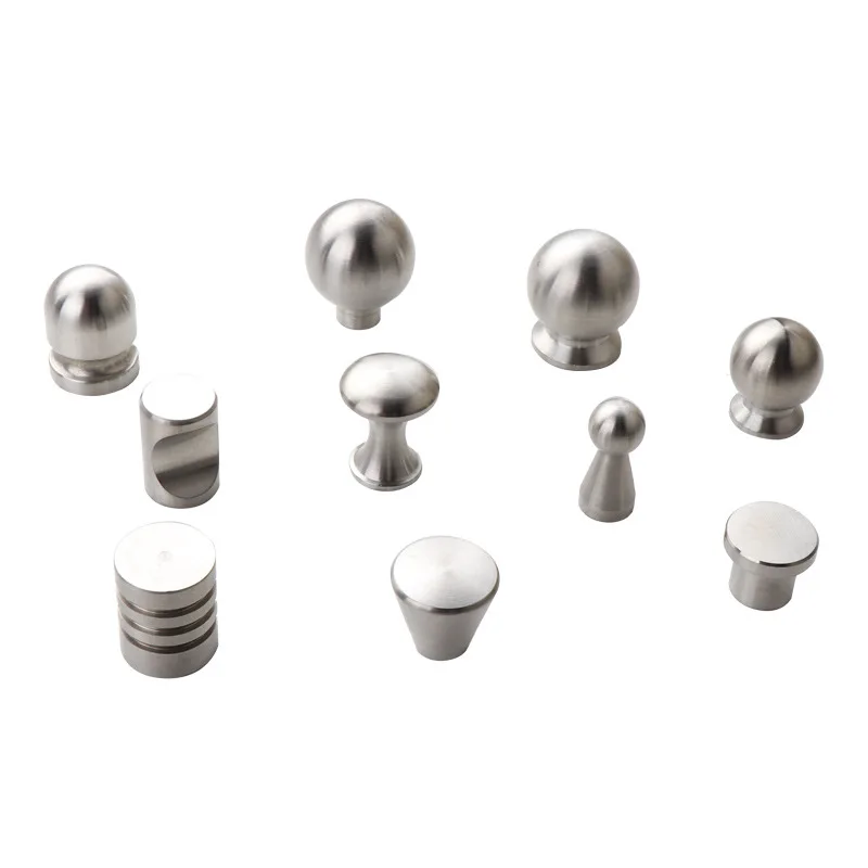 Modern simple 304 stainless steel solid single hole handle Closet drawer small knobs