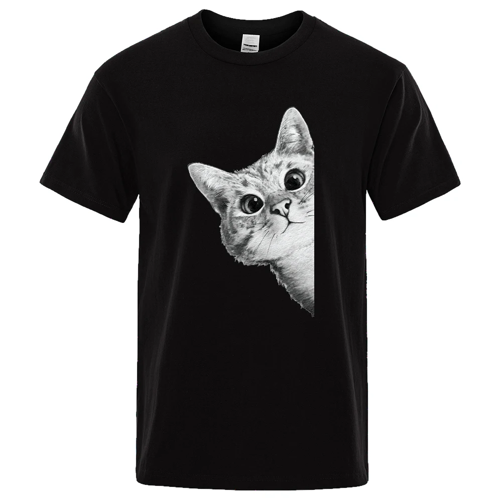 

Kawaii Gary Cat Printing Men's Tshirt Fashion Vintage T-Shirts Oversize Casual Regular Tee Shirts Man Street Summer Tees Shirts