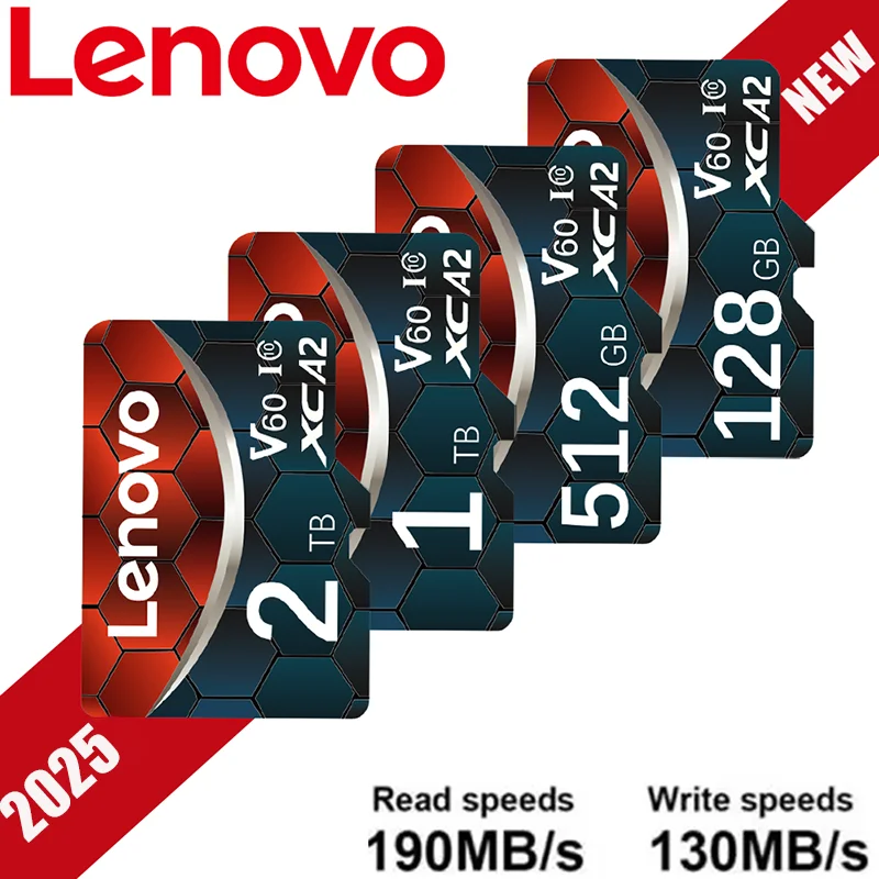Original Lenovo 2TB Class 10 A1 Memory Card 256GB 128GB V30 U3 64GB V10 U1 Micro TF SD Card 512GB 1TB SD For camera PC