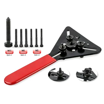 Kit di Attrezzi Manuali per la Riparazione dell'Aria Condizionata Auto: Chiave per la Rimozione e il Blocco della Frizione del Compressore A/C, Estrattore Mozzo, Accessori Auto