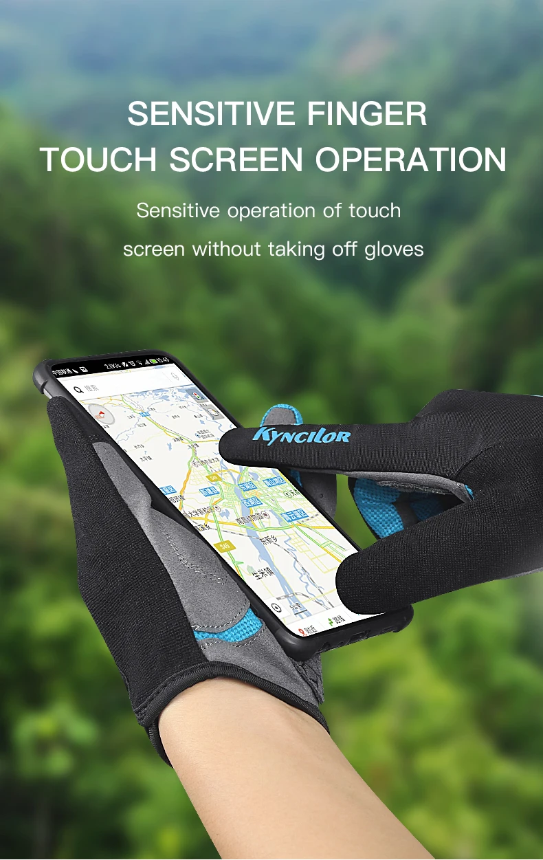 Outdoor-Fahrrad handschuhe Voll finger stoß feste Mikro faser tragen widerstands fähige atmungsaktive Anti-Schweiß-Touchscreen-Motorrad handschuhe Männer – Detail 7