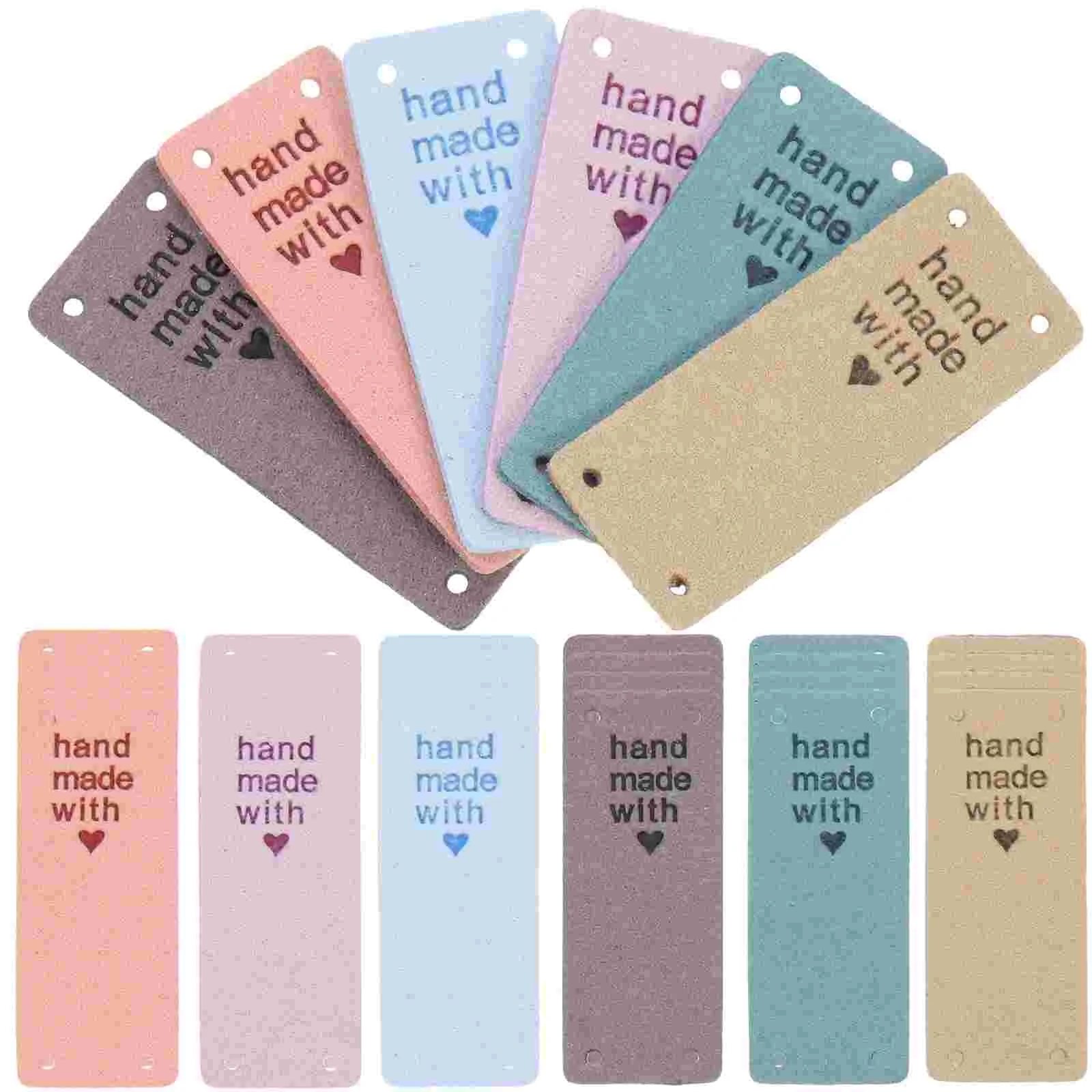 

30pcs Colorful Tags Rectangle Handmade Labels Clothing Embossed Label Decorative Clothes Tag