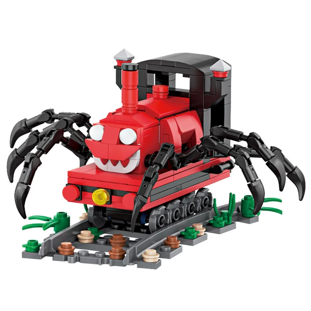 MOC Choo-Choo Charles 공포 게임 빌딩 블록, 악마 거미 기차 동물 몬스터 벽돌, 크리스마스 할로윈 장난감 선물