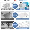 Dish Rack- Durable Dish Drying for Kitchen Counter,Dish Drainers with Drainboard,Kitchen Organization and Storage(White，Metal) 4
