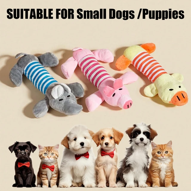 3/1Pack Animal Squeaky Toys for Dogs (Elephant/Duck/Pig) - Durable Chew Toys for Aggressive Chewers with Teeth Cleaning 3