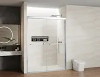 K01 - Shower Door 56-60 in. x 76 in. Double Sliding Shower Door, 5/16" (8mm) Clear Tempered Glass - Chrome 1