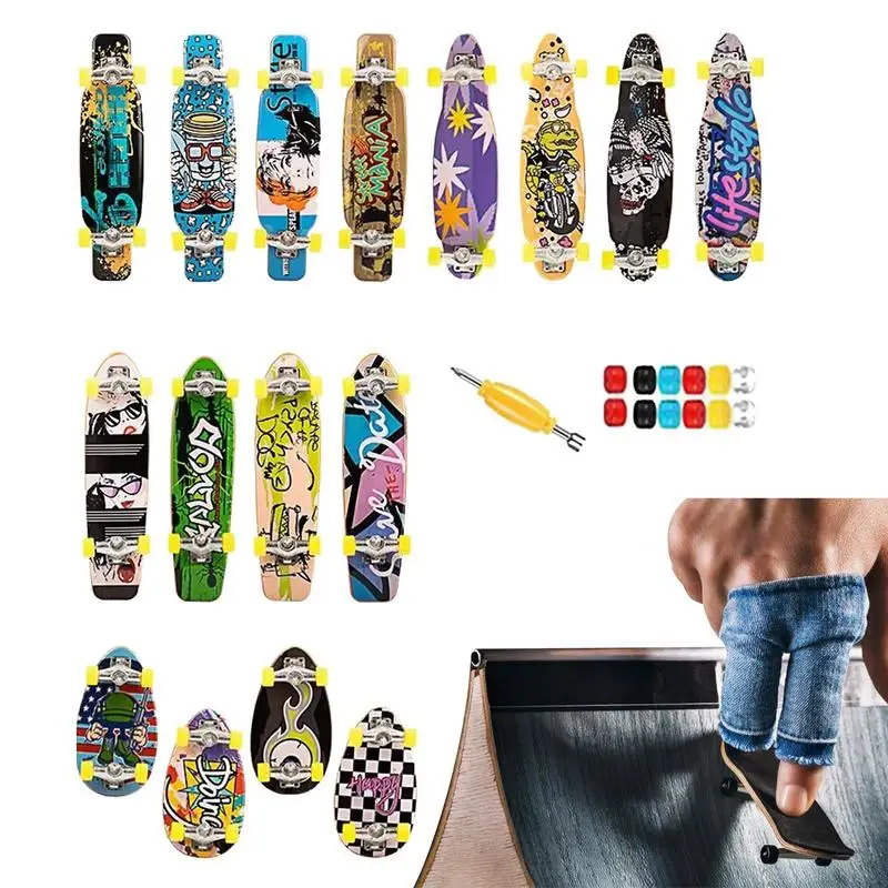 

Finger Skateboards Fingertips Movement Skateboard Fingerboard Mini Skateboard Starter Kit Training Props Goodie Bag Fillers