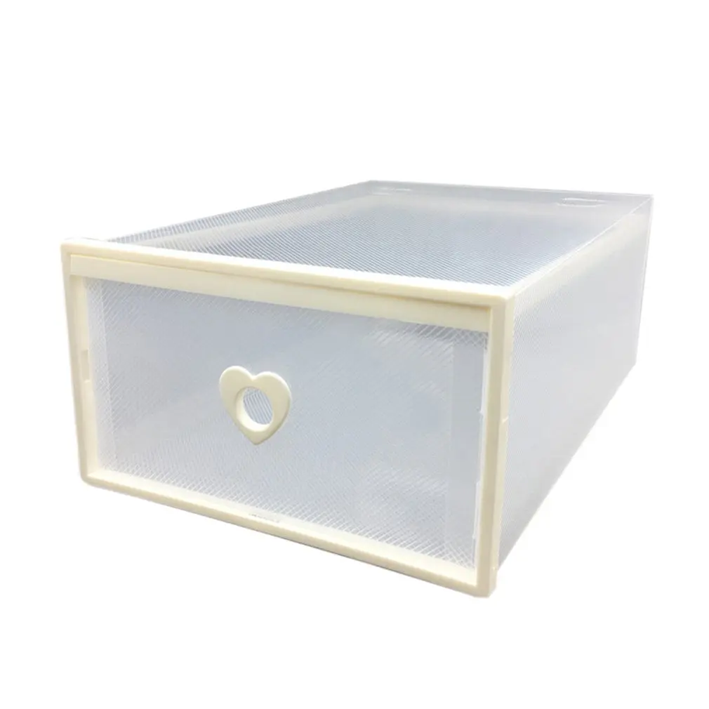 

Women'S Drawer Type Transparent Shoe Box Thick Plastic Edging Women'S Heart-Shaped Storage Shoe Box