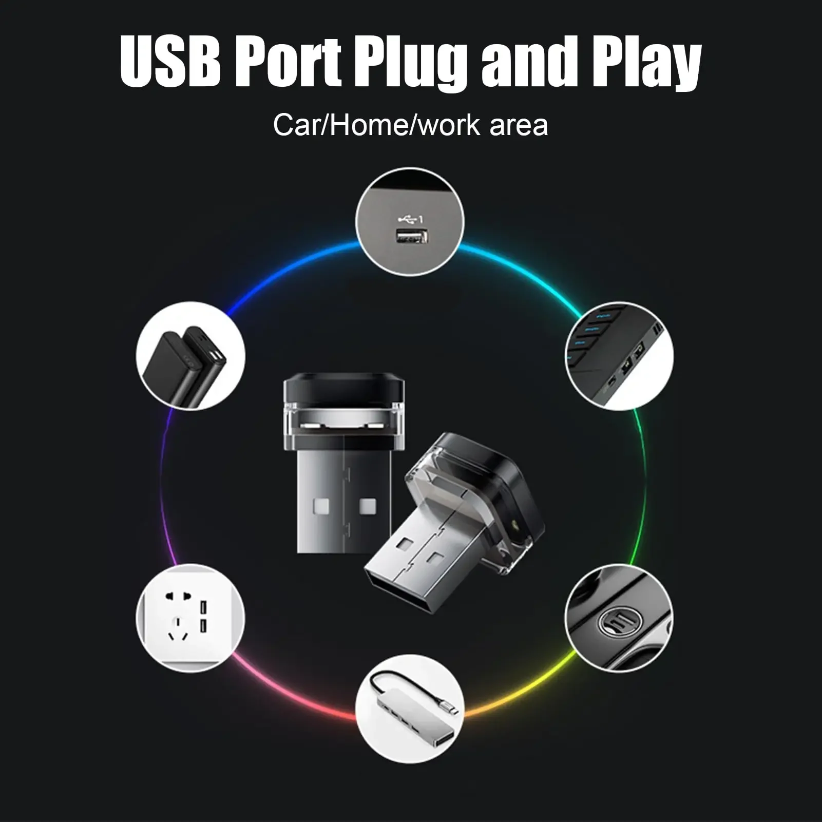 รูปสินค้า ไฟ LED ตกแต่งรถยนต์ USB สร้างบรรยากาศ