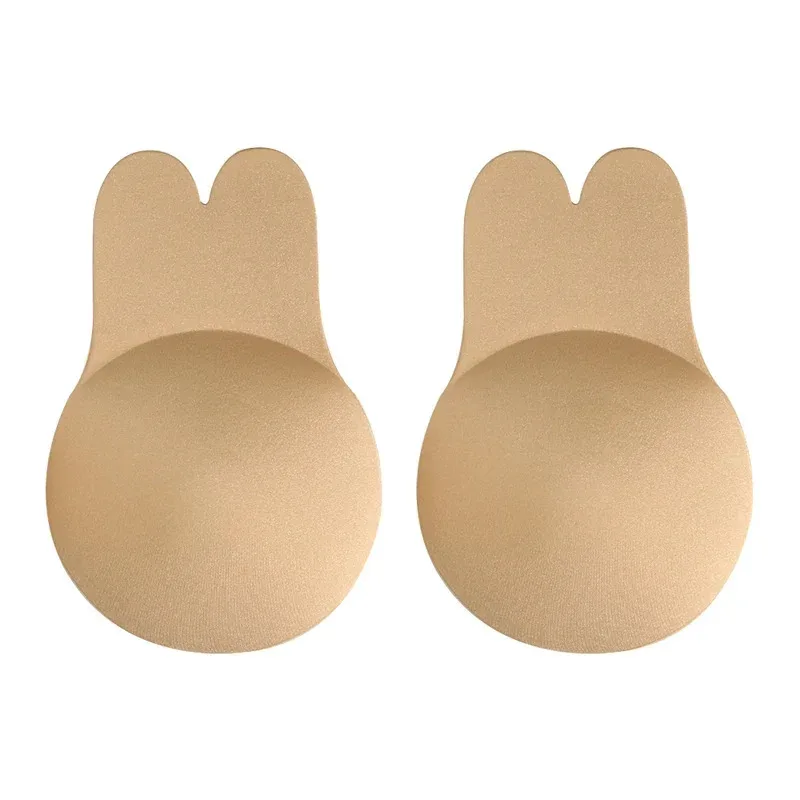 1/2pairs Women'S Push Type Bra Self-Adhesive Silicone Strapless Invisible Bra Reusable Adhesive Lifting Bra Breast Pad 3