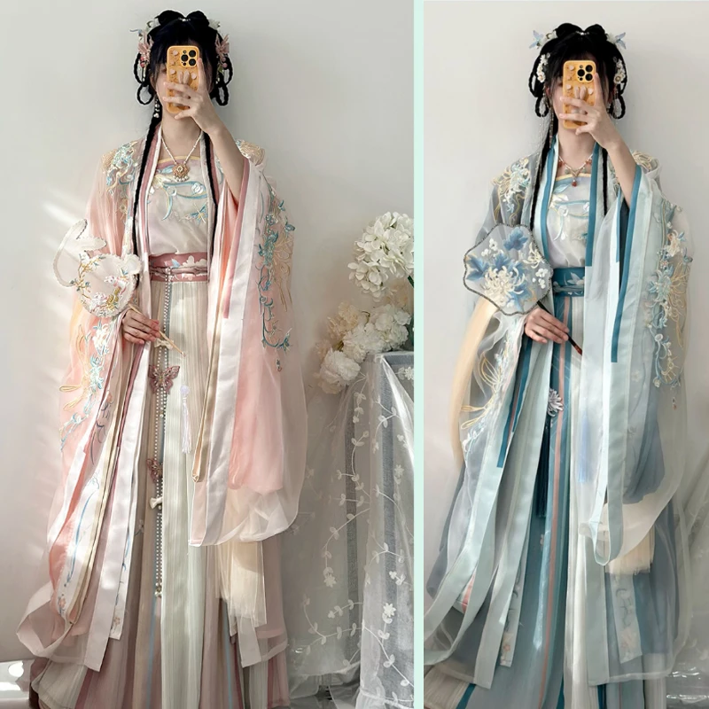 

Традиционное женское традиционное платье Hanfu Hanbok для древней песни, весенне-летний женский костюм, костюмы для Хэллоуина, карнавала, детской одежды