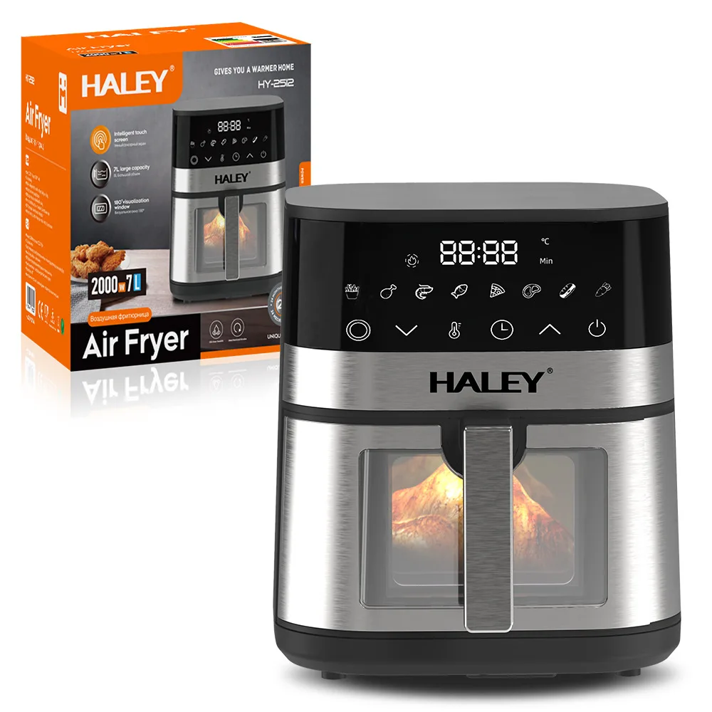 Air fryer, large capacity electric fryer, oven, home intelligent visual display