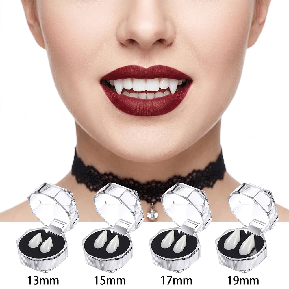 Vampire Fangs Resin Fake Teeth Cosplay Halloween Party Costume Accessories with Box