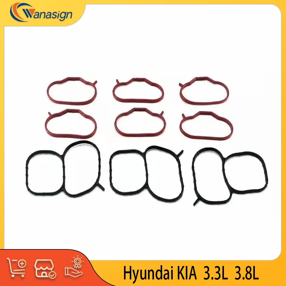 Часть двигателя, прокладка впускного коллектора для Hyundai Kia GENESIS 3.3L 3.8L V6 CNG LPG AWD CVVT 4WD G6DA G6DB 3,3 3,8 L 2004-2024