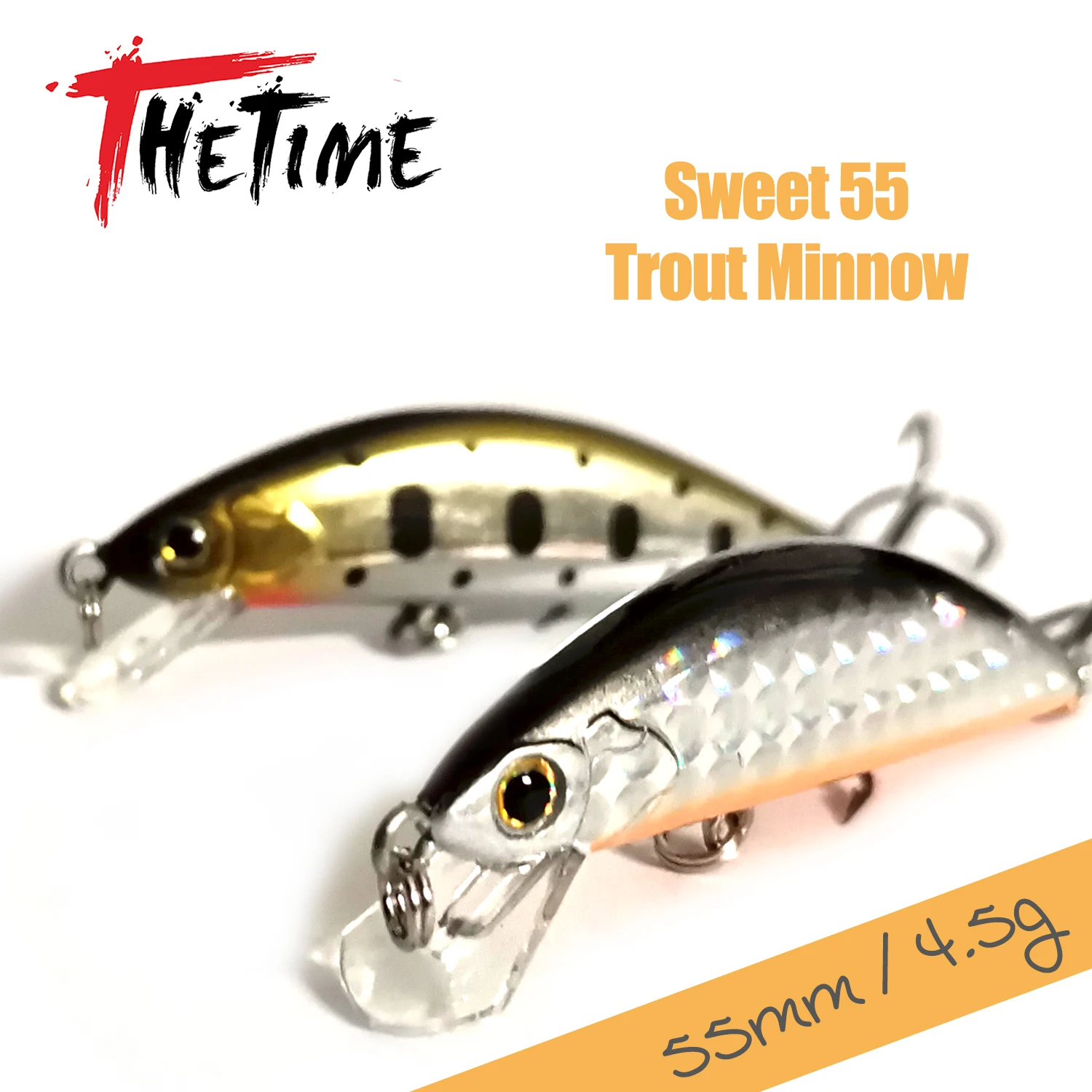

THETIME SWEET 55 Small Jerkbait Minnow Lure 55mm/4.5g Mini Shad Sinking Artificial Wobbler Bait For Trout Perch Crappie Fishing