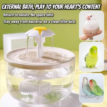 Auto Circulating 2-in-1 Parrot Bath & Pet Water Fountain Drip-Free Design for Small Pets USB Powered  pet toys  bird toys - Image 4
