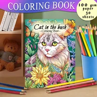 1pc, Cat Coloring Book, Teenagers Coloring Book, 30 Different Patterns, 100gsm Thick Paper, Stress Relief, Birthday Gift 1