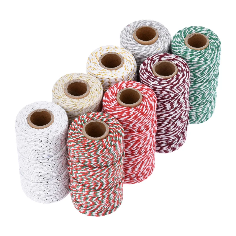 100M/Roll Bakers Twine String Cotton Cords Rope For Home Decor Handmade Christmas Gift Packing Craft DIY Wrapping Gift cotton rope packaging cord