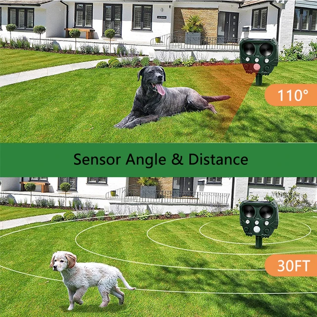 Napenergia Madárcsökkentő Ultrahangos Állati Visszatelepítő Kültéri Macska Visszataszító Kutya Elrettentő, Villogó Fény Retellel - Image 2