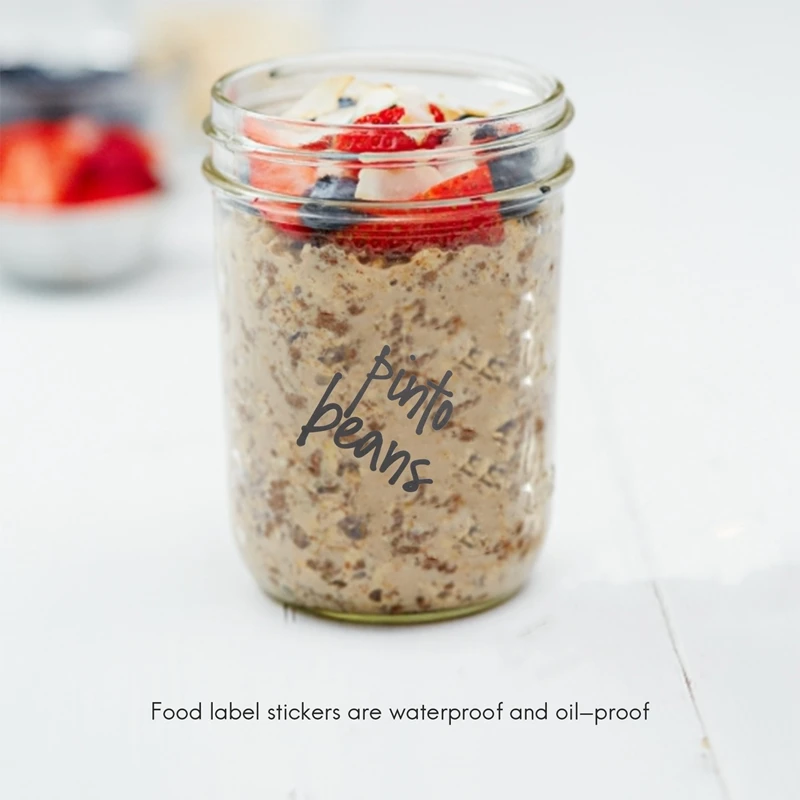 AB33-168PCS Pantry Label Printed Home Containers Jars Bottles Tags Waterproof Transparent Self-Adhesive Food Label Stickers