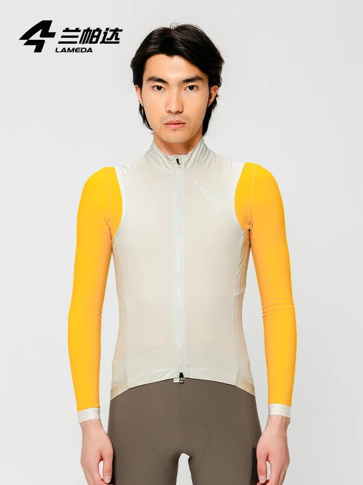 thumbnail image 1 of Chaleco de ciclismo Lameda, ligero y fino, para hombre, resistente al viento, impermeable, para primavera y otoño, ropa de ciclismo transpirable, 1 of 5