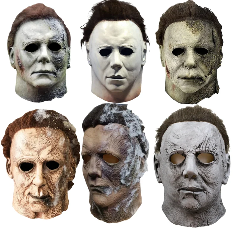 

Michael Myers Costume Mask Cosplay Horror Demon Killer Blue Working Clothes for Men Disguise Halloween Suit for Adults Jumpsuit