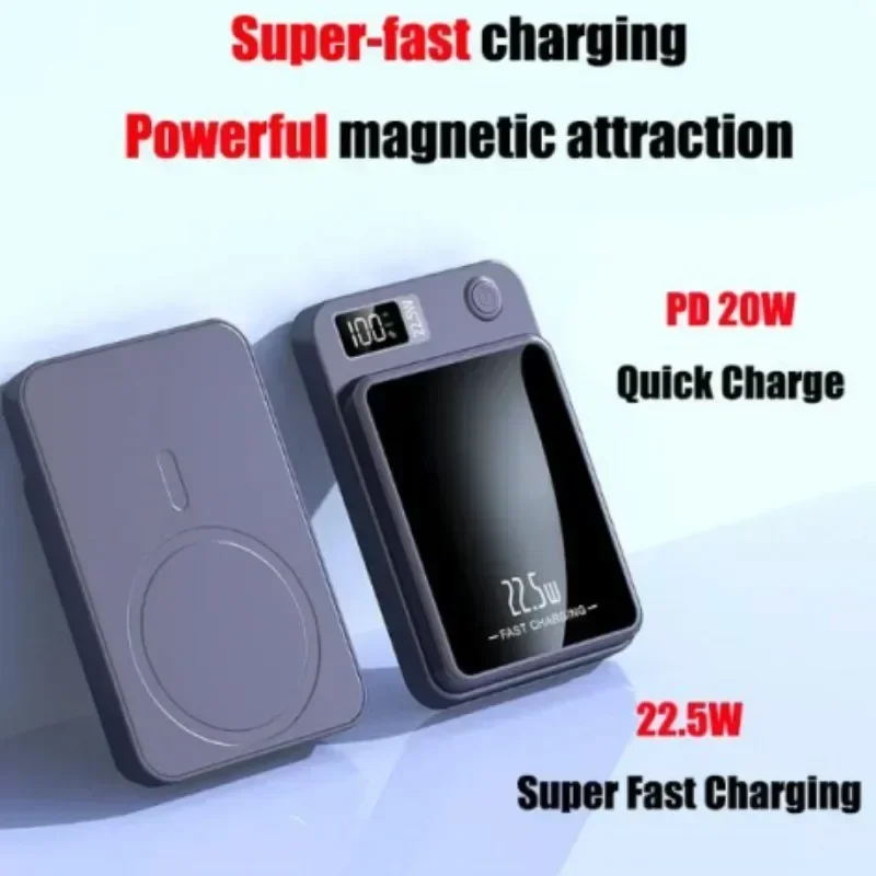 

2023 Samsung Huawei Fast Charging Power Supply New Magnetic Wireless Charger 22.5W 30000mAh Mini Power Bank