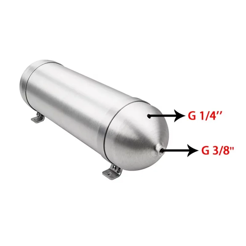 MYT 에어 서스펜션 탱크, 공기 소스 알루미늄 심리스 탱크 200 Psi 2갤런 5포트 12V 에어 저장 탱크